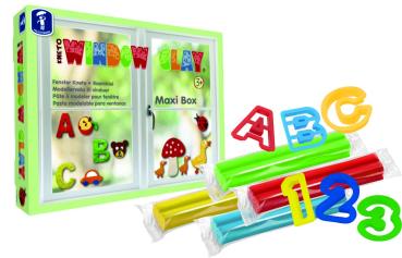 WINDOW CLAY MAXI – Die innovative Fensterknete mit ABC- & Zahlen-Set